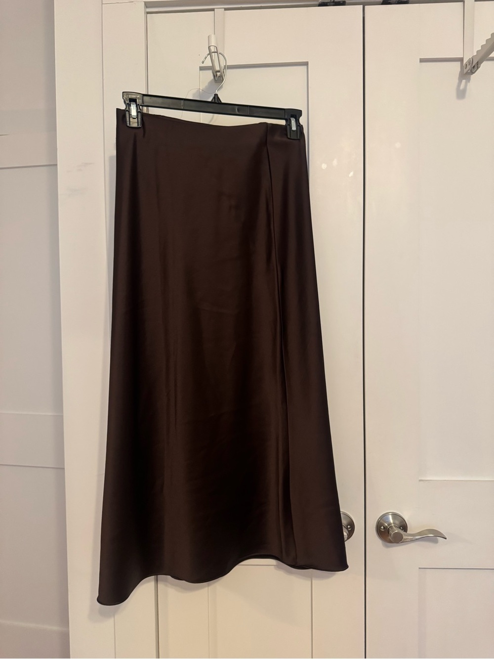 Zara Chocolate Brown Satin Maxi Skirt